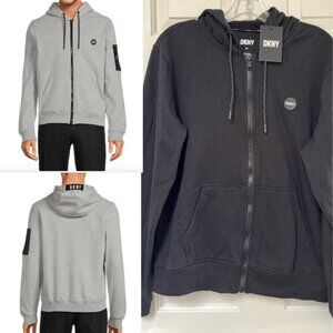 NWT DKNY Full Zip Hoodie with Pockets M Black